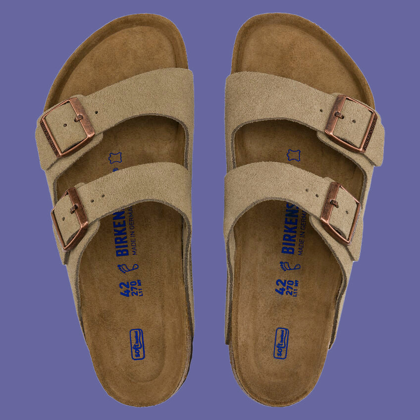 Women's Arizona Supportive Sandals - Suede Leather - Soft Footbed